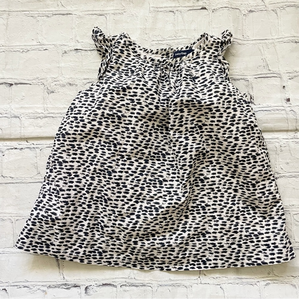 Girls GAP Baby Black & Cream Animal Print Dress